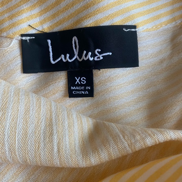 Lulu's Yellow and White Striped‎ Dress women size XS - Picture 9 of 10
